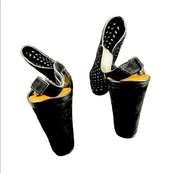 NWT Black Suede Open Toe Sandal Slingback Block Heels from 14th & Union Size 9M - Picture 11 of 14